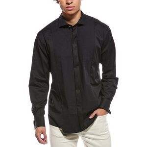 Eterna Mens  Pleated Formal Shirt, Black